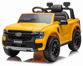 Carro elétrico para Crianças 12V Ford Ranger LIFT Assento de couro, Rodas de EVA Amarelo