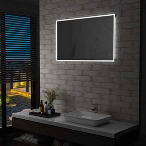 vidaXL Espelho de parede LED c/ sensor tátil casa de banho 100x60 cm
