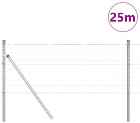 Cerca Euro com 13 postes 0.6x25 m de Aço Galvanizado
