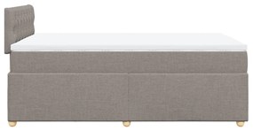 Cama boxspring c/ colchão 120x190cm tecido castanho-acinzentado