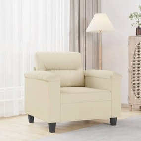 vidaXL Poltrona 60 cm couro artificial creme