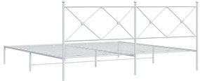 Estrutura de cama com cabeceira 200x200 cm metal branco