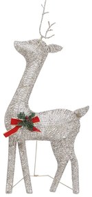Renas de Natal 6 pcs malha dourado/branco quente