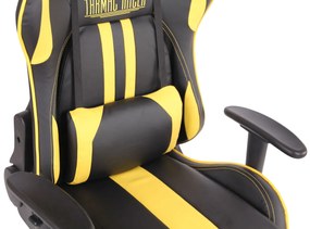 Cadeira Gaming Limit XM em imitação de pele preto/amarelo