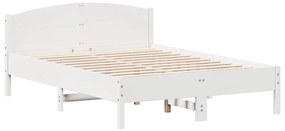 Cama sem colchão 150x200 cm madeira de pinho maciça branco