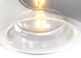 LED Candeeiro de suspensão inteligente preto com vidro fumê incl. 3 Wifi P45 - Busa Art Deco