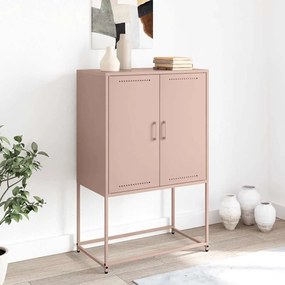 Aparador alto 68,5x38,5x107 cm aço rosa