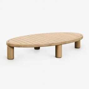 Mesa De Centro Para Jardim Oval 140x70 Cm Em Madeira De Acácia Jerome Marrón Acacia Claro - Sklum