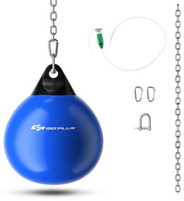 Saco de água para pancadas pesadas de 18 polegadas e 110 libras com corrente de metal ajustável - vermelho