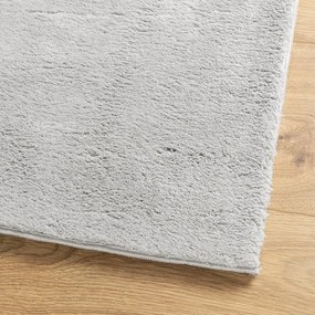 Tapete pelo curto macio e lavável HUARTE 140x200 cm cinzento