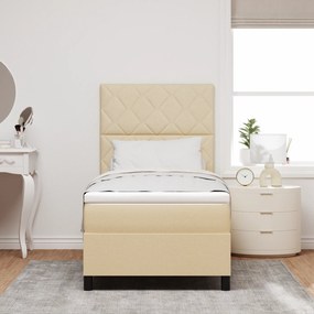 Cama Box Spring com Colchão Bege 90x200 cm Tecido