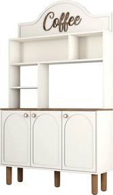 Armário Alto de Cozinha "Coffee" - 200x120x35 cm - Creme - Design Mode