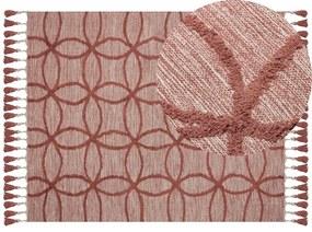 Tapete de algodão vermelho 160 x 230 cm KIRSEHIR Beliani