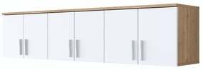 Prateleira de Parede EA114 – Nogueira e Branco – 180x41,4x37,5 cm