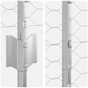 Postes de Cerca vidaXL 22 pcs Canal U 140 cm em Aço Galvanizado