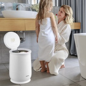 Aquecedor elétrico de toalhas 21L com temporizador de 20-90 minutos, modo de secagem de 2-5 horas e desligamento automático, branco