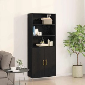 vidaXL Highboard Carvalho Preto 69.5x34x180 cm Madeira de Engenharia