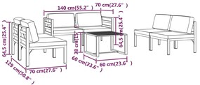 7 pcs conjunto lounge jardim com almofadões alumínio antracite