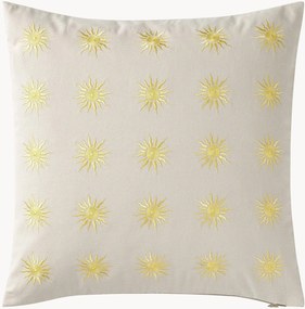 Capa de almofada de algodão bordada Sunny