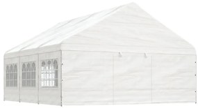 Gazebo com telhado 6,69x5,88x3,75 m polietileno branco