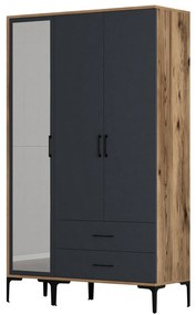 Roupeiro Kumsal RT – Nogueira Antracite – 120x47,5x201,4 cm