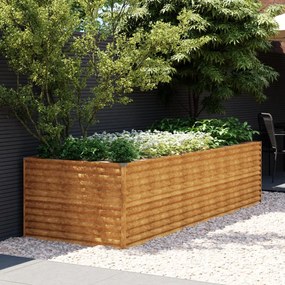Canteiro elevado de jardim 290x100x69 cm aço corten