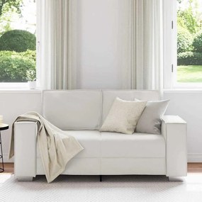 Sofá Loveseat vidaXL Branco 120 cm em Couro Sintético