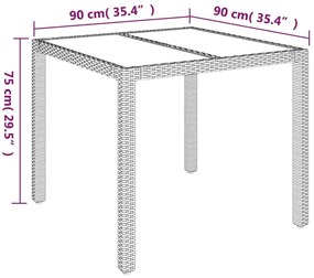 5 pcs conjunto de jantar p/ jardim c/ almofadões vime PE cinza