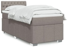 vidaXL Cama com molas/colchão 80x200 cm tecido castanho-acinzentado