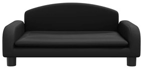 Cama para cães 70x45x30 cm couro artificial preto