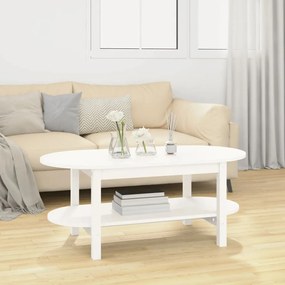 Mesa de centro 110x55x45 cm madeira de pinho maciça branco