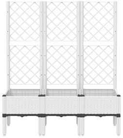 Vaso/floreira de jardim c/ treliça 120x40x142 cm PP branco