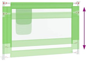 Barra de segurança p/ cama infantil tecido 100x25 cm verde