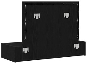 Mesa de Toucador Suspensa com Luzes LED em Carvalho Preto