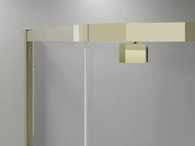 Mexen Exo-R cabina de duche pentagonal com porta de abrir 90 x 90 cm, transparente, dourada - 812-090-090-50-00