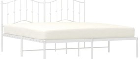 Estrutura de cama com cabeceira 160x200 cm metal branco