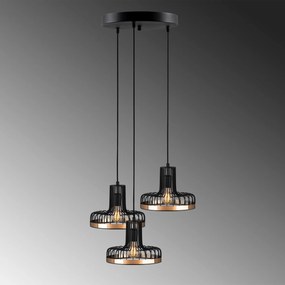 Chandelier Fellini – Preto/Cobre – Diâmetro 40 cm