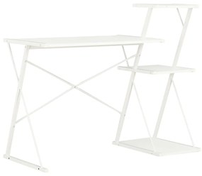 20287 vidaXL Secretária com prateleira 116x50x93 cm branco