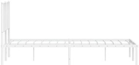 Estrutura de cama com cabeceira 140x190 cm metal branco