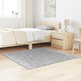 Tapete Shaggy com Base de Látex Cinza 120x120 cm