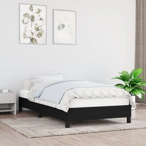 Estrutura de cama sem colchão 90x190 cm tecido preto