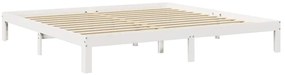 Cama com estante sem colchão 180x200 cm pinho maciço branco