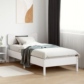 Cama sem colchão 90x200 cm madeira de pinho maciça branco