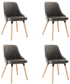 vidaXL Cadeiras de jantar 4 pcs veludo cinzento-escuro