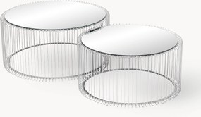 Mesas de centro com tampo de vidro Wire, conjunto de 2