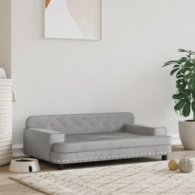 vidaXL Cama para cães 90x53x30 cm veludo cinzento-claro