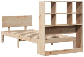 Cama com estante sem colchão 75x190 cm pinho maciço