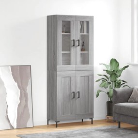vidaXL Armário alto 69,5x34x180 cm derivados de madeira sonoma cinza