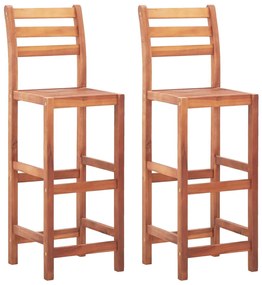 Bancos de bar 2 pcs madeira de acácia maciça
