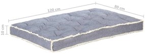 Almofadão para sofá de paletes 120x80x10 cm azul